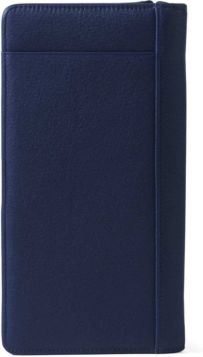 Leatherology Navy Blue Travel Zip Organizer Wallet, Passport Holder, RFID - Image 4