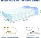 Memory Foam Bed Pillow for Sleeping, Ergonomic Cervical Contour Neck Support - Image 2