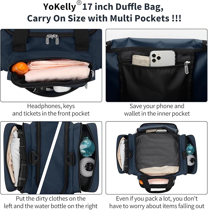 Small Duffel Bag 17 inch Carry On Weekender Bag - Image 4