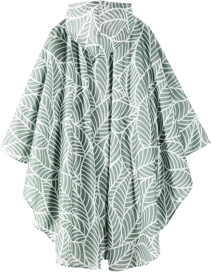 Rain Poncho Jacket Coat Hooded Zipper Style - Image 4