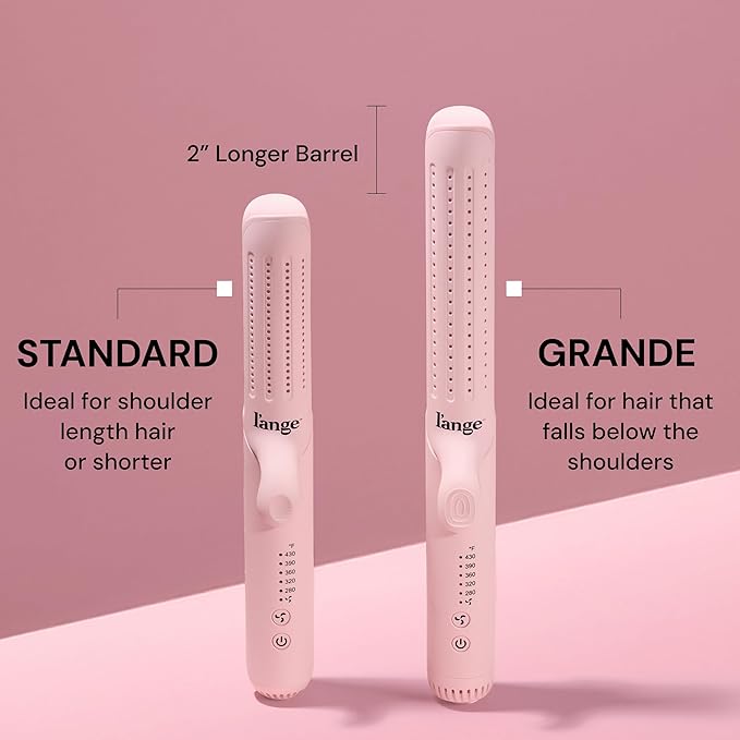 L'ANGE HAIR Le Duo Standard 360° Airflow 2 in 1 Straightener and Curler | 1 Inch Curling Wand & Titanium Flat Iron with 5.3" Plates | Hair Straightener & Curler for Short to Medium Hair (Blush)