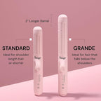 L'ANGE HAIR Le Duo Standard 360° Airflow 2 in 1 Straightener and Curler | 1 Inch Curling Wand & Titanium Flat Iron with 5.3" Plates | Hair Straightener & Curler for Short to Medium Hair (Blush)