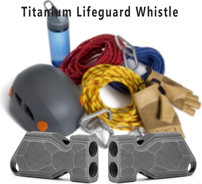TISUR Titanium Emergency Whistle, EDC Safety Whistles Necklace Loud up to 120db - Image 2
