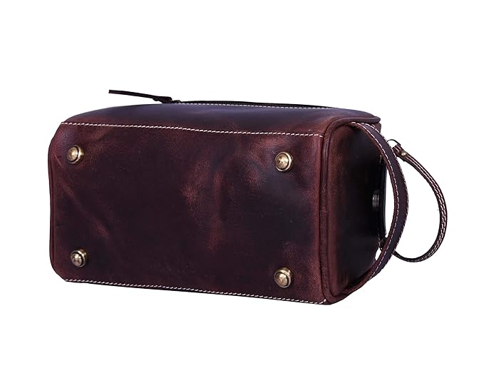 10" Premium Leather Toiletry Travel Pouch - Image 8