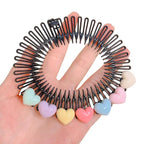 1pc Stretchy Full Circles Comb With Flowers,Stretchy Headband Holder Plastic Circular Hair Comb For Women Girls Comb Hair Clips Broken Hair Ar Hair Combs,Styling Tools and Appliances,Black