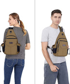 MOSISO Sling Backpack, Canvas Crossbody Hiking Daypack Bag - Image 5