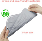 Heysam Silicone Pad Heat Resistant Mat for Curling Irons, Flat Iron Hair Straightener Mat, Portable Travel Mat Pouch for Vanity Salon, 9"x6.5" Heat Tools Sleeve Pad and Flat Iron Travel Case, Gray