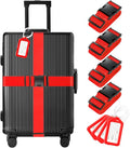 8 Pack Luggage Straps and Tags Set, Luggage Straps by Gostwo
