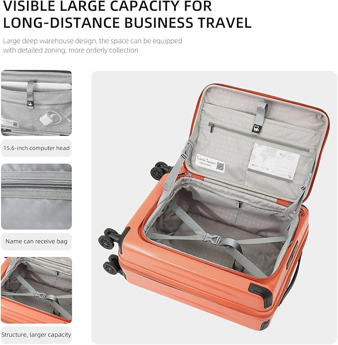 29 Inch Luggage, Top Opening Airline Approved ABS+PC Hard Shell Suitcases - Image 2