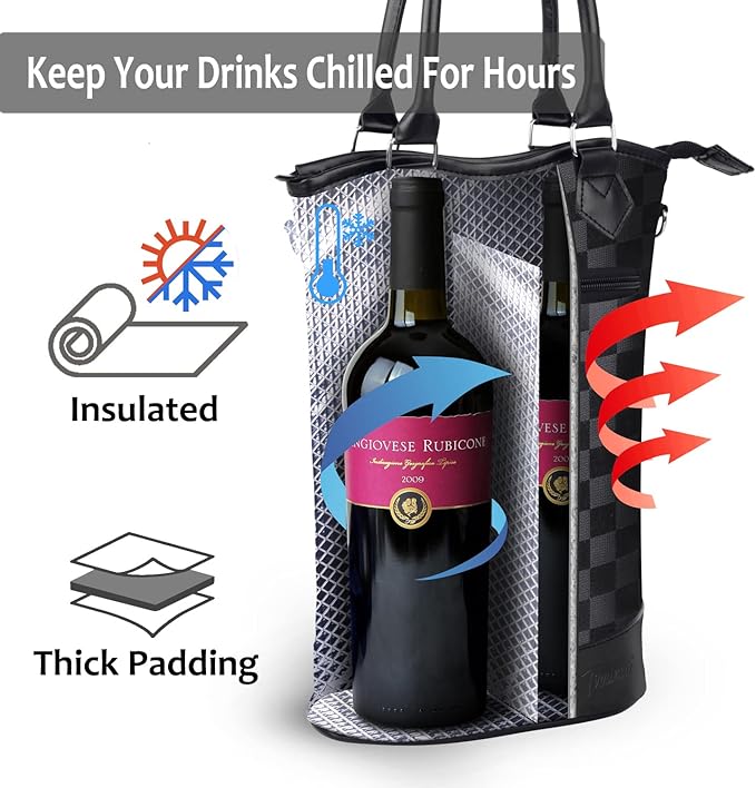 Tirrinia Insulated Wine Gift Carrier Tote - Image 2