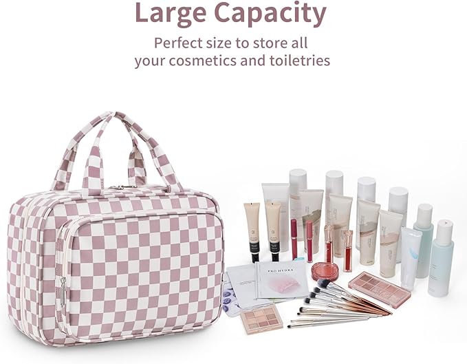 Narwey Travel Toiletry Bag for Women Large Hanging Makeup Bag Organizer - Image 6
