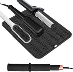 Quccefods Heat Resistant Mat Oversize Curling Iron Mat Silicone Hot Hair Tools Mat for Hair Straightener,Flat Irons,Hair Styling Tools Countertop protection Portable Travel Mat 14.2" x 11"