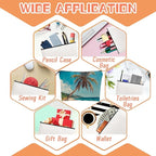 Cosmetic Bags Travel Makeup Toilet Case Waterproof Pouch for Women Girls 6.7X9.45inches - Tilted Coconut Tree on A Tropical Beach
