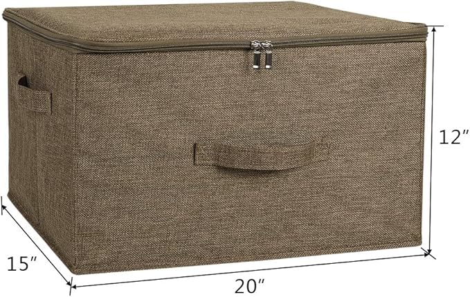 ANMINY 3PCS Storage Bins with Zipper Lids 51.9 Qt Lidded Fabric Storage Boxes - Image 3