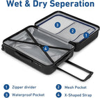 KYME Suitcase Hardshell With Double Spinner Wheels, PC+ABS TSA Lock Travel - Image 4