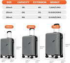 GinzaTravel Luggage Sets 3-Piece Expandable Suitcases - Image 3