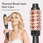 Thermal Brush Hair Curling Brush, 30s Fast Heated Round Brushes 1.5" for Long Lasting Look, Negative Ion Tech, 5 Temp Settings, Less Damage, Universal Voltage for Travel, Easy to Use, Rose Gold