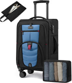 Carry On Luggage 22x14x9 Airline Approved, 22-Inch Suitcases by LOVEVOOK
