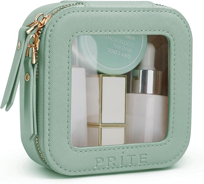 Prite Small Makeup Bag for Women Portable Clear Makeup Bag Cute Mini Waterproof by Prite