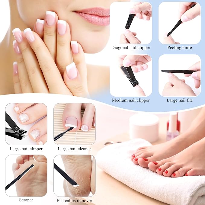 Manicure Pedicure Kit Nail Clippers Set Fingernails & Toenails Vibrissac - Image 5