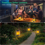 TomCare Solar Lights Upgraded Solar Lantern Flickering Flame Outdoor Hanging - Image 6