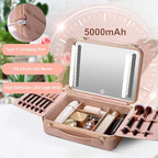 Mocado Travel Makeup Case with Lighted Mirror, 8 Makeup Brushes & 10x - Image 2