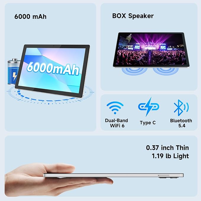 Tablet, Android 14 Tablet with 12GB RAM 128GB ROM, Octa-Core Processor Tablets - Image 3