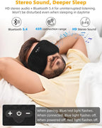 3D Contoured Sleep Mask with Bluetooth Headphones, Adjustable Blackout Sleeping - Image 7