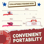 Kids Fishing Pole, Telescopic Fishing Rod, Toddler Collapsible Fishing Rod and - Image 2