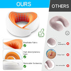 Adjustable Memory Foam White U-Shaped Travel Pillow - Image 3
