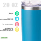koodee 20 oz Tumbler with Lid and Straw-2 Pack Stainless Steel Insulated Coffee - Image 4