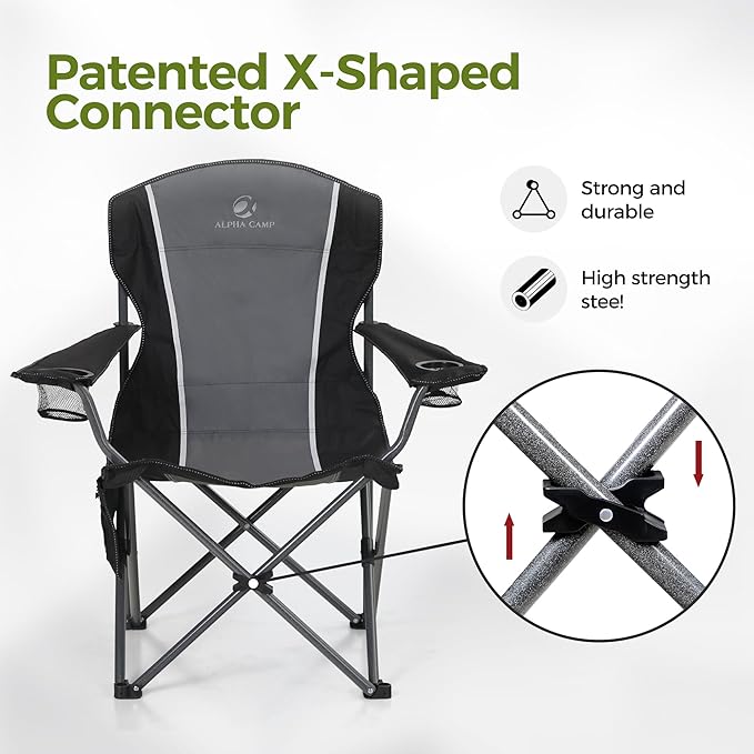 ALPHA CAMP Oversized Camping Folding Chair - Image 8