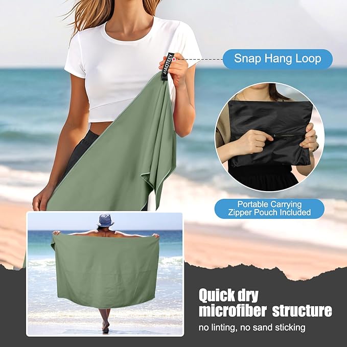 Quick Dry Travel Towel, 3 Sizes 1 Pack Camping Microfiber Towel, Lightweight - Image 6