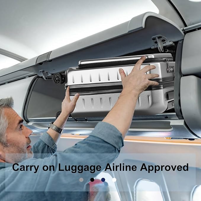 Carry On Luggage 22×14×9 Airline Approved, 20 Inch Lightweight ABS+PC Hard - Image 4