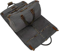 2 in 1 Canvas Leather Suit Luggage Garment Bag by CRUITBILI
