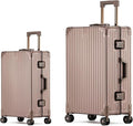 Metal All Aluminum Carry-on Luggage TSA Customs Lock Zipperless Silent Rotary by XZSP+AISU