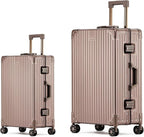 Metal All Aluminum Carry-on Luggage TSA Customs Lock Zipperless Silent Rotary by XZSP+AISU