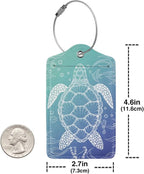 2 Pack Sea Turtle Luggage Tag for Suitcases, Cute Turtle Theme Party - Image 2
