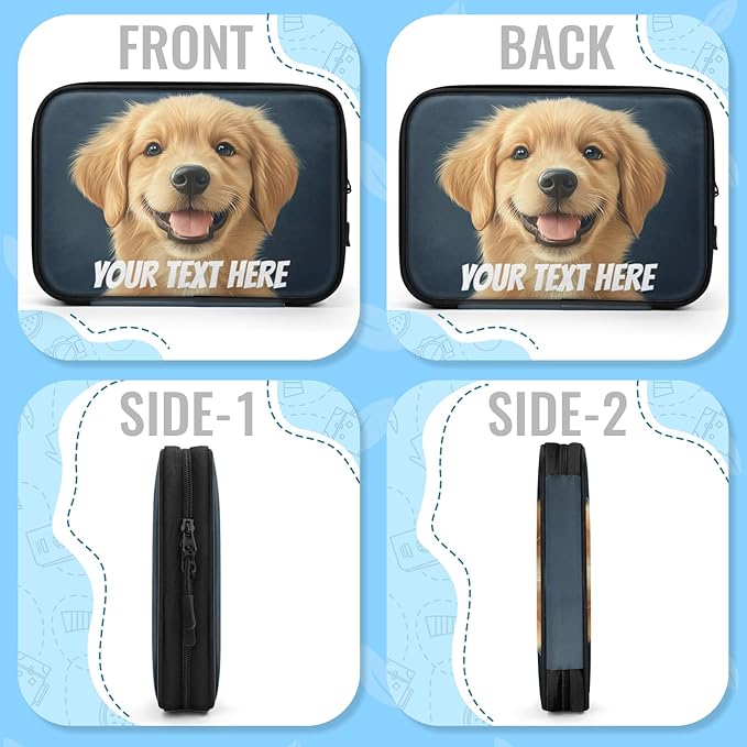 Custom Electronics Organizer Travel Case Customize Personalized Text Image - Image 6