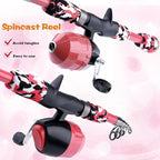 ODDSPRO Kids Fishing Pole Pink, Portable Telescopic Fishing Rod and Reel Combo - Image 4