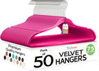 Premium Velvet Hangers 50 Pack Ultra Thin Non Slip Adult Felt Space Saving Suit by TECHZOO
