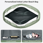 Becokan Beach Bag Initial Beach Tote - Image 4