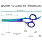 BEAUTICONE Thinning Shears for Hair Cutting, Professional Barber Hair Scissors, texturizing shears for Women/Men Trimming, Salon, Hair Layering scissor, Stainless Steel