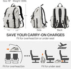mixi Travel Backpack for Women Men, 18 Inch Carry On Laptop Backpack Flight - Image 5