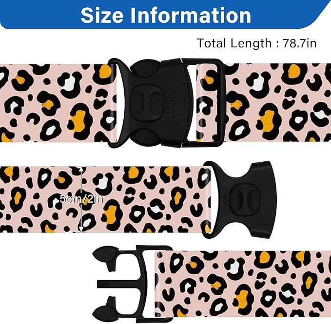 2 Pack Luggage Straps for Suitcases, Adjustable Travel Belt - Image 3