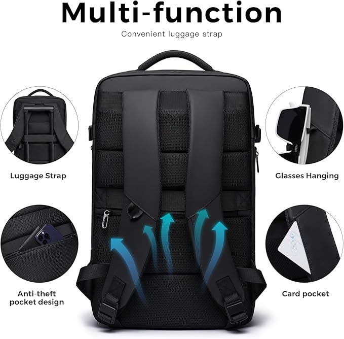 Travel Backpack for Men, 17.3 Inches Business Laptop Backpack Water-Resistant - Image 3