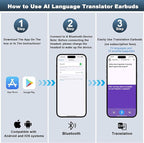Wireless Earbuds, Translation Earbuds Real Time- Audifonos Traductores Inglés - Image 5