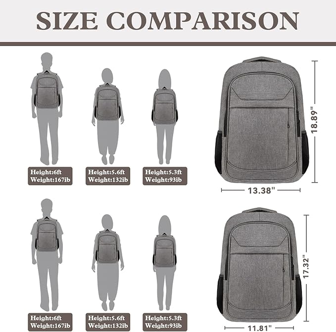 Travel Backpack, Large Travel Backpack, 17 Inch Laptop Bag, Water Resistant - Image 7