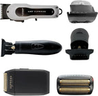 Supreme Trimmer 3-in-1 Barber Bundle | Pro Clipper Lite, DLC T-Shaper Trimmer & Crunch Foil Shaver | Professional Beard Trimmer Men’s Hair Clipper Kit | Black Lite Bundle