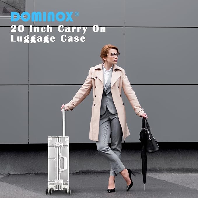 DOMINOX All Aluminum Carry On Luggage Hard Shell Luggage Aluminum Suitcase - Image 6